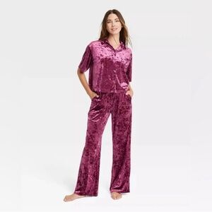 New Velvet Burgundy Pajama Set